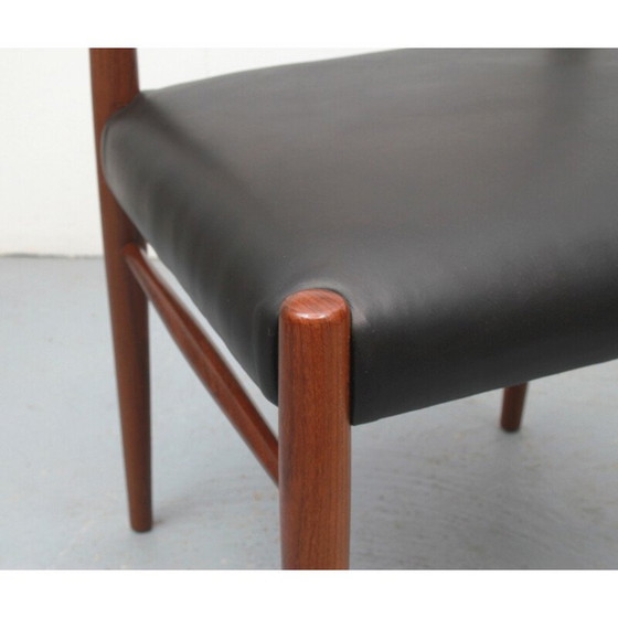 Image 1 of Vintage chair in teak and leather, Denmark 1960s