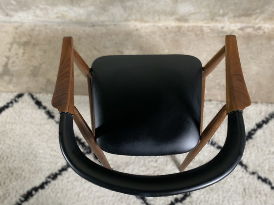 Image 1 of Armchair Model 213 In Teak And Imitation Leather/Skai Designed By Th Harlev For Farstrup Mobel