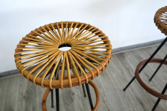 Image 1 of 2x Rohé Noordwolde High Mid - Century bar stool