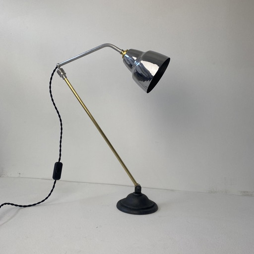 Antique Articulated Industrial Workshop Lamp