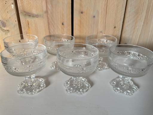 6x Coupes vintage de bols en verre