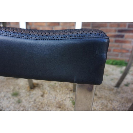 Image 1 of Set of 4 vintage chairs in chrome and Art Deco leatherette, 1940