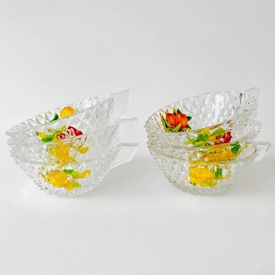 Image 1 of Mid - Century glass punch set Lubiana 1960's