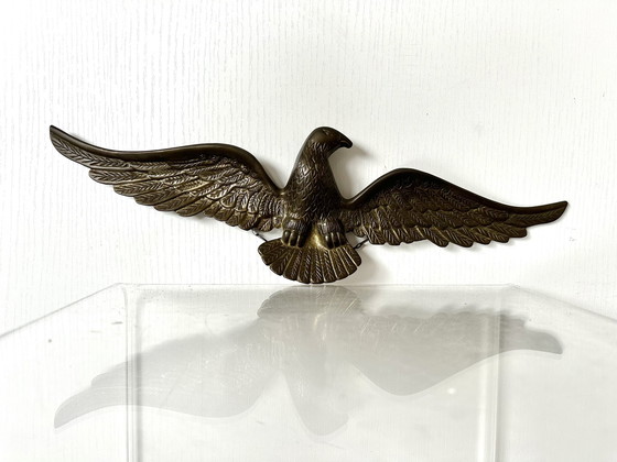 Image 1 of Decorazione da parete in ottone vintage con aquila americana 