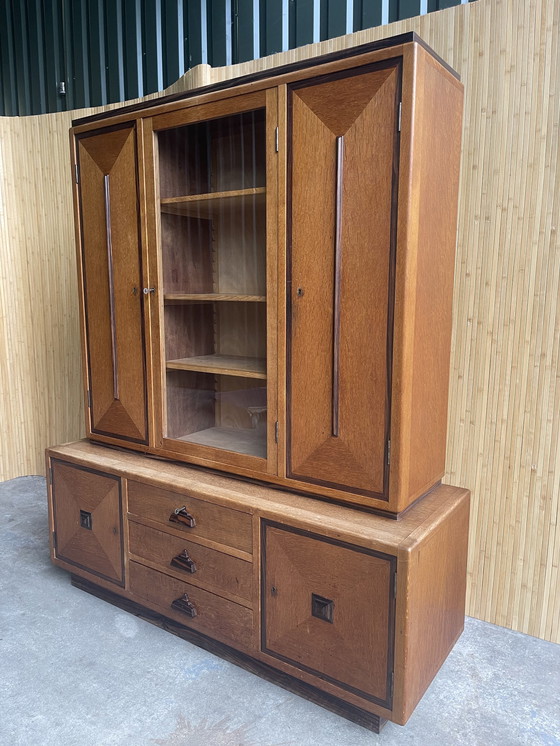 Image 1 of Art Deco Amsterdam School Buffet Cabinet / Bookcase