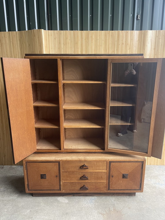 Image 1 of Art Deco Amsterdam School Buffet Cabinet / Bookcase