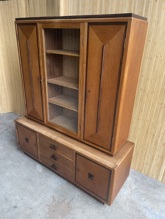 Image 1 of Art Deco Amsterdam School Buffet Cabinet / Bookcase