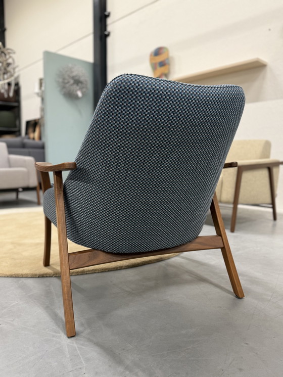 Image 1 of Harvink Blazoen Armchair Panama Plus Fabric Walnut Frame