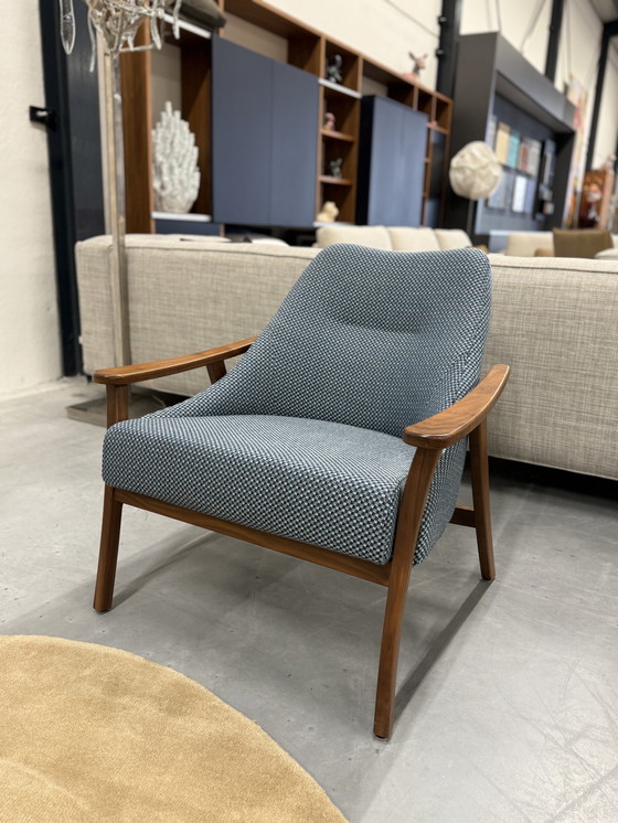 Image 1 of Harvink Blazoen Armchair Panama Plus Fabric Walnut Frame