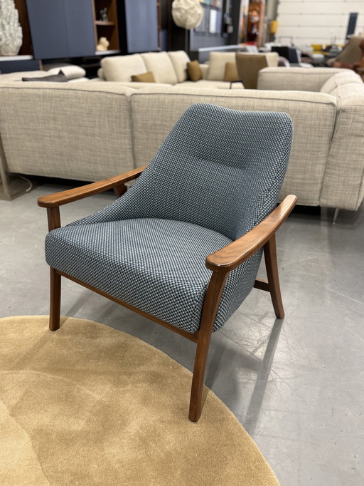 Harvink Blazoen Armchair Panama Plus Fabric Walnut Frame