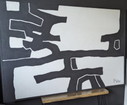 Objet mural béton ciré abstrait