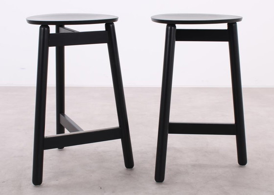 Image 1 of 4x DUM Office Beech bar stool black, 65 cm