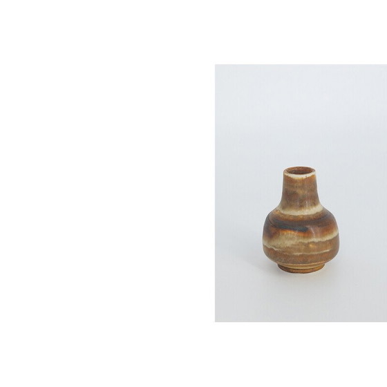 Image 1 of Set of 4 vintage honey stoneware vases by Gunnar Borg for Höganäs Ceramics, Sweden 1960