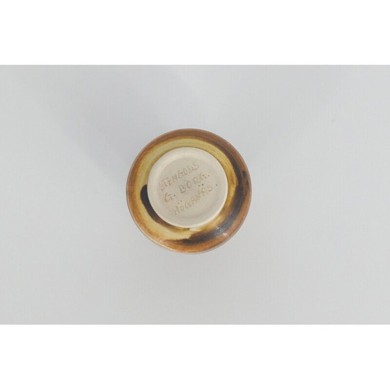 Image 1 of Set of 4 vintage honey stoneware vases by Gunnar Borg for Höganäs Ceramics, Sweden 1960