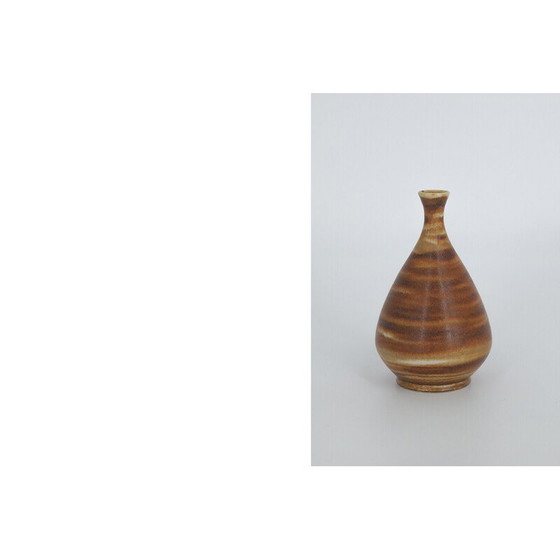 Image 1 of Set of 4 vintage honey stoneware vases by Gunnar Borg for Höganäs Ceramics, Sweden 1960