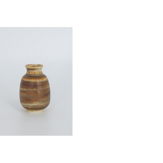 Image 1 of Set of 4 vintage honey stoneware vases by Gunnar Borg for Höganäs Ceramics, Sweden 1960