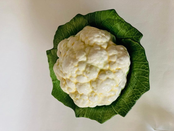 Image 1 of Vintage Ceramic Cauliflower (Sauce) Terrine With Ladle.