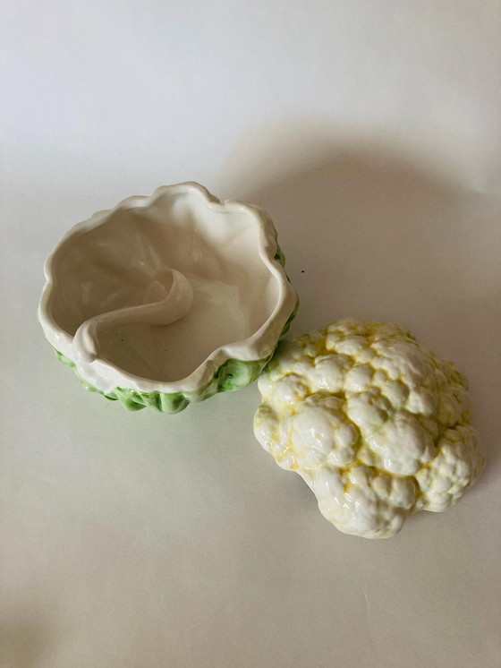 Image 1 of Vintage Ceramic Cauliflower (Sauce) Terrine With Ladle.