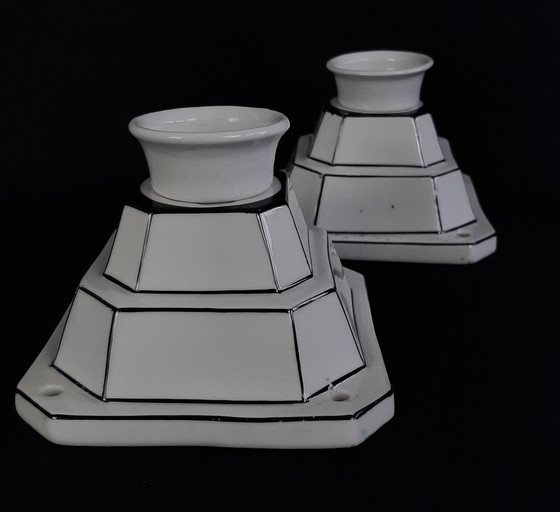 Image 1 of Art Deco Porcelain Wall Lights