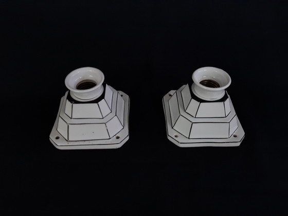 Image 1 of Art Deco Porcelain Wall Lights