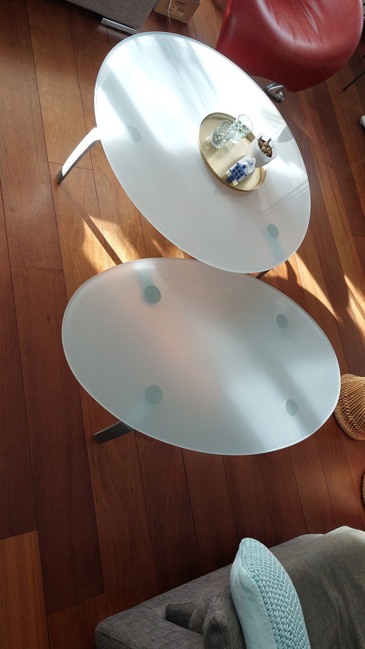 2x Design glass coffee tables