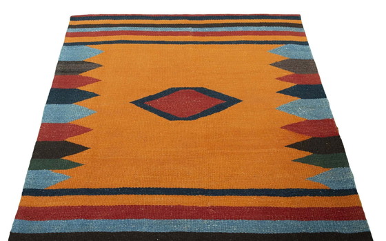 Image 1 of Hand-woven Designer Kilim - 125 X 115 Cm - Fresh Colors & Geometric Design
