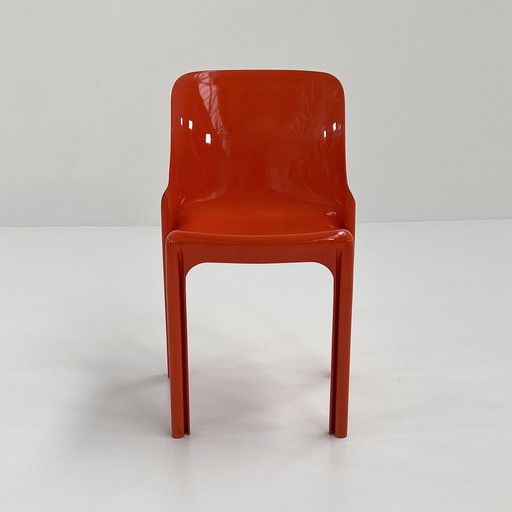 Orange Selene Chair By Vico Magistretti For Artemide, 1970S