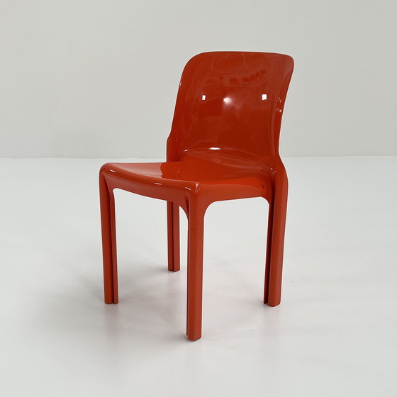 Image 1 of Orange Selene Chair By Vico Magistretti For Artemide, 1970S