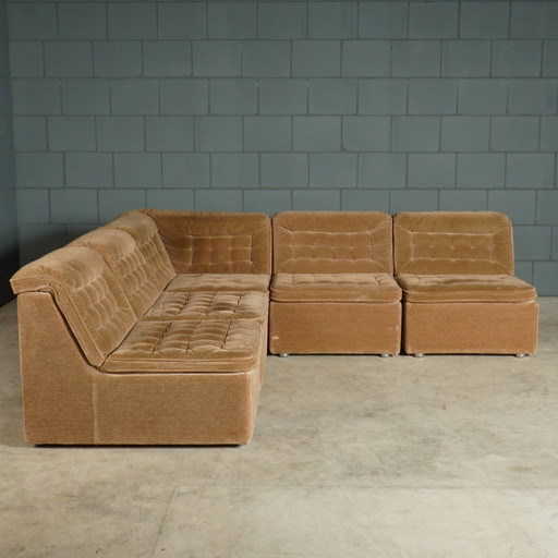 Midcentury Modular Fabric Corner Sofa - 1960s