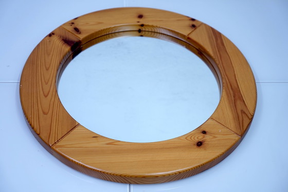 Image 1 of German Mid - Century wall mirror made of wood