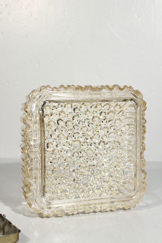 Image 1 of Limburg Glashütte - Wall Or Ceiling Fixture A670 Textured Glass Germany 1970S