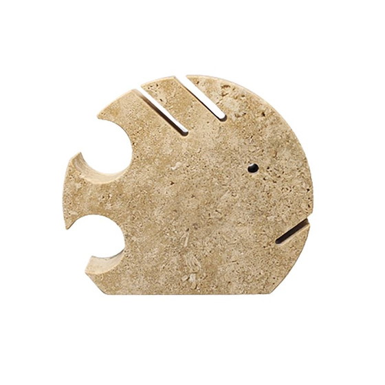 Image 1 of 1970 Original Big Travertine Fish Sculpture by Enzo Mari for F.lli Mannelli