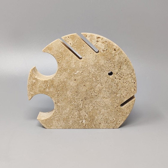 Image 1 of 1970 Original Big Travertine Fish Sculpture by Enzo Mari for F.lli Mannelli