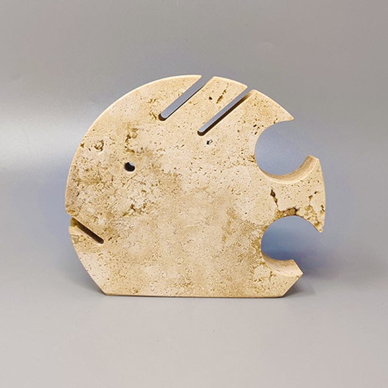 Image 1 of 1970 Original Big Travertine Fish Sculpture by Enzo Mari for F.lli Mannelli