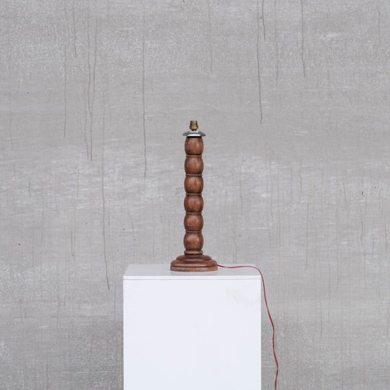 Image 1 of French vintage tall wooden table lamp, 1950s