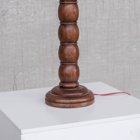 Image 1 of French vintage tall wooden table lamp, 1950s