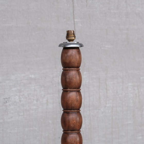 Image 1 of French vintage tall wooden table lamp, 1950s