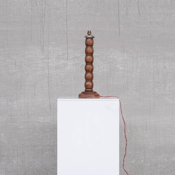 Image 1 of French vintage tall wooden table lamp, 1950s