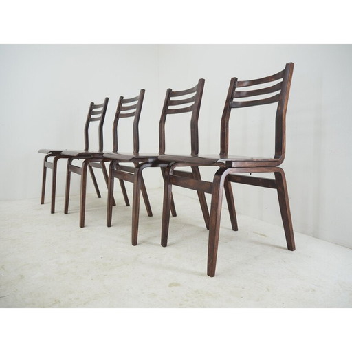 Set of 4 mid century dining chairs by Ludvík Volák, Czechoslovakia 1960s