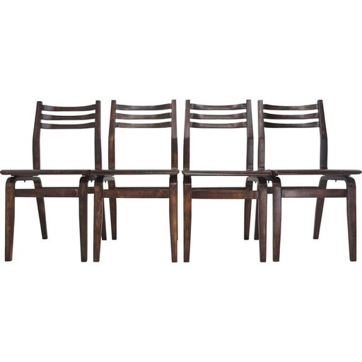 Set of 4 mid century dining chairs by Ludvík Volák, Czechoslovakia 1960s