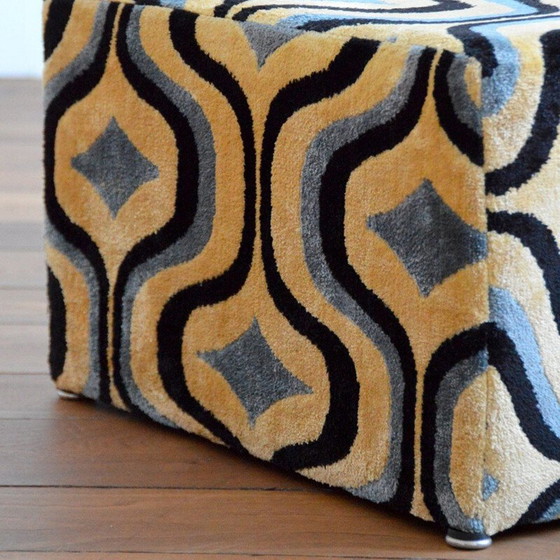 Image 1 of Vintage Italian velvet pouffe, 1970