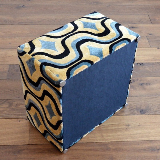 Image 1 of Vintage Italian velvet pouffe, 1970