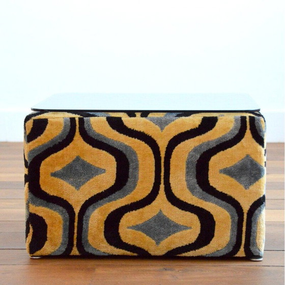 Image 1 of Vintage Italian velvet pouffe, 1970