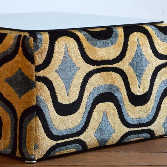 Image 1 of Vintage Italian velvet pouffe, 1970