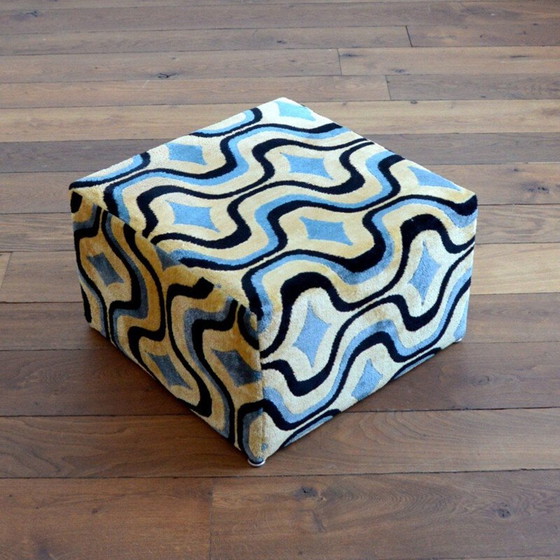 Image 1 of Vintage Italian velvet pouffe, 1970
