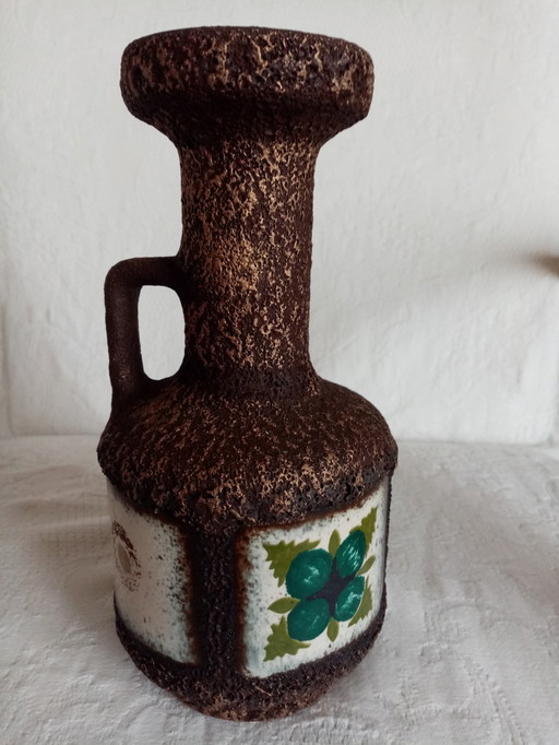 Vase Cruche Fat Lava Allemand U/Uebelacker Keramik 60S(23.50Cm)