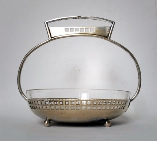 Josef Hoffmann Secessionist/Wiener Werkstatte Basket Argentor Cca 1905 - Unique