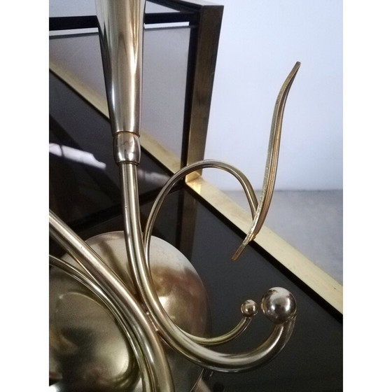 Image 1 of Pair of vintage brass sconces by Oscar Torlasco, Italy 1950