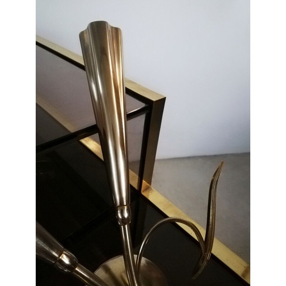 Image 1 of Pair of vintage brass sconces by Oscar Torlasco, Italy 1950