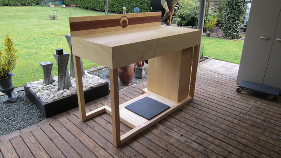 Image 1 of Solid wood standing desk with "Kybun" mat - start ergonomic working